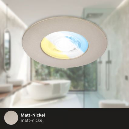 Briloner 7605032 - ΣΕΤ 3xLED χωνευτά φωτιστικά μπάνιου 3xLED/4,9W/230V 2700/4000/6500K IP44 ματ χρώμιο