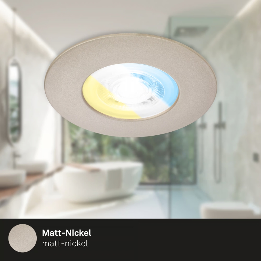 Briloner 7605032 - ΣΕΤ 3xLED χωνευτά φωτιστικά μπάνιου 3xLED/4,9W/230V 2700/4000/6500K IP44 ματ χρώμιο