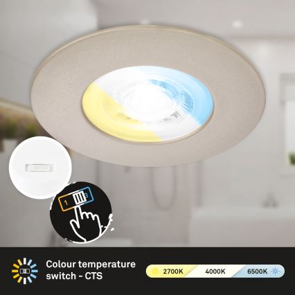 Briloner 7605032 - ΣΕΤ 3xLED χωνευτά φωτιστικά μπάνιου 3xLED/4,9W/230V 2700/4000/6500K IP44 ματ χρώμιο