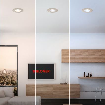 Briloner 7605032 - Σετ 3x LED χωνευτά φωτιστικά οροφής για μπάνιο LED/4,9W/230V 2700/4000/6500K IP44 ματ χρώμιο