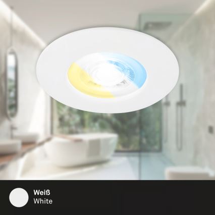 Briloner 7605036 - ΣΕΤ 3xLED εντοιχισμένα φωτιστικά οροφής για μπάνιο LED/4,9W/230V 2700/4000/6500K IP44 λευκό