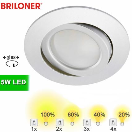 Briloner 8309-019 - LED Dimmable χωνευτό φωτιστικό μπάνιου LED/5W/230V IP23