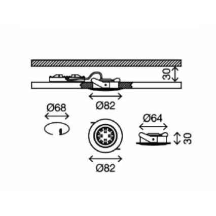 Briloner 8309-019 - LED Dimmable χωνευτό φωτιστικό μπάνιου LED/5W/230V IP23