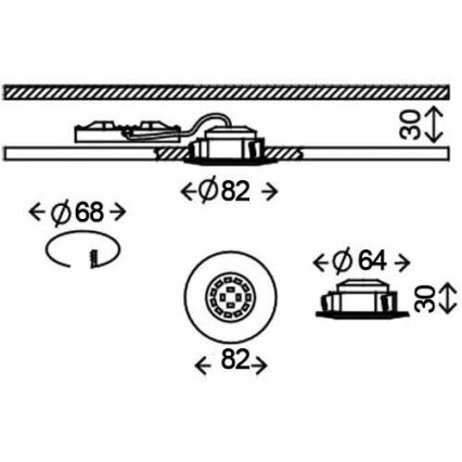 Briloner 8312-019 - Χωνευτό φωτιστικό μπάνιου LED/5W/230V IP23