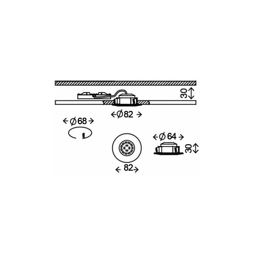 Briloner 8312-019 - Χωνευτό φωτιστικό μπάνιου LED/5W/230V IP23