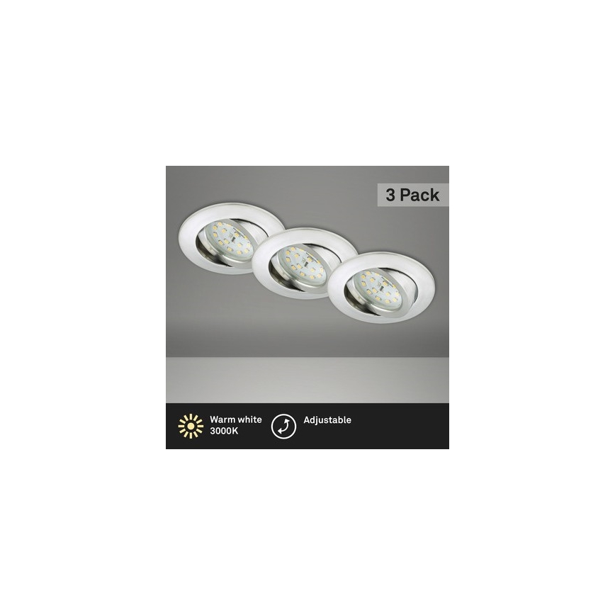 Briloner 8312-039 - ΣΕΤ 3x Κρεμαστό φωτιστικό οροφής μπάνιου LED LED/5W/230V IP23