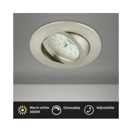 Briloner 8317-012 - Ρυθμιζόμενο εντοιχισμένο φωτιστικό οροφής για μπάνιο LED/5,5W/230V IP23 ματ χρώμιο