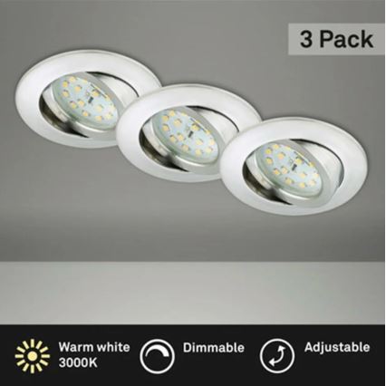 Briloner 8317-039-ΣΕΤ 3x LED Dimmable χωνευτό φωτιστικό μπάνιου LED/5,5W/230V IP23