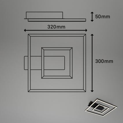 Briloner - Φωτιστικό οροφής LED FRAME LED/22W/230V 3000K 30x32 cm μαύρο