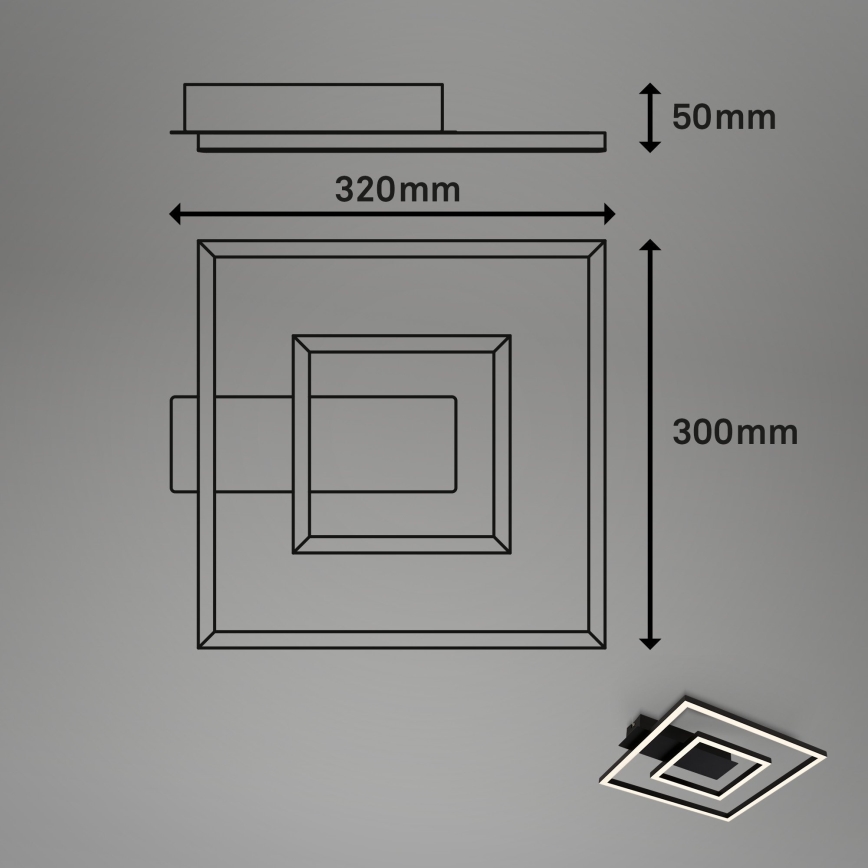 Briloner - Φωτιστικό οροφής LED FRAME LED/22W/230V 3000K 30x32 cm μαύρο