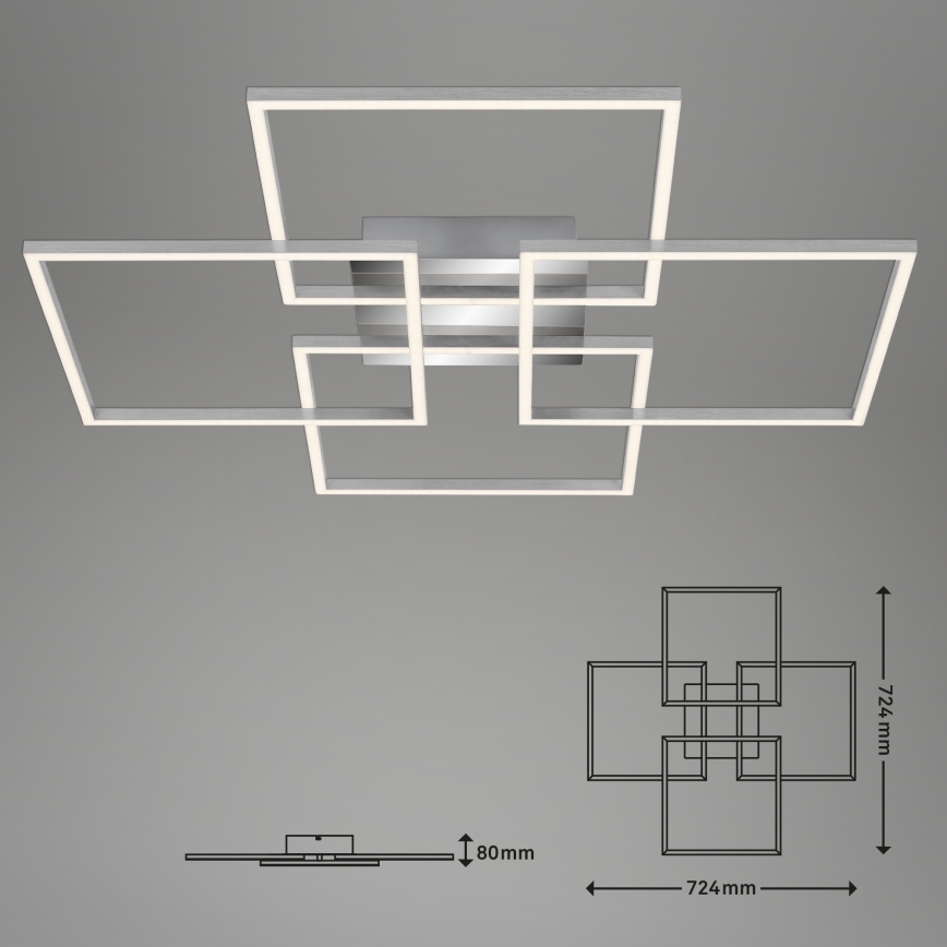 Briloner - LED Ρυθμιζόμενο φωτιστικό οροφής FRAME 4xLED/12W/230V