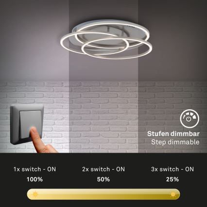 Briloner - LED Dimmable φωτιστικό οροφής FRAMES LED/60W/230V ματ χρώμιο