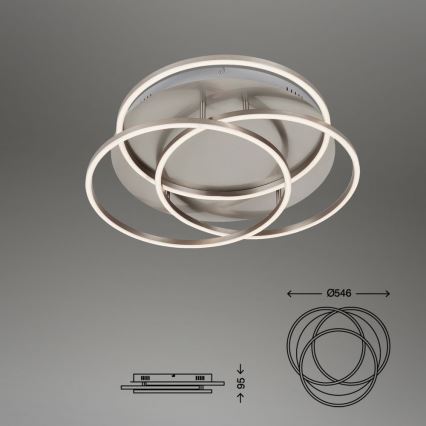 Briloner - LED Dimmable φωτιστικό οροφής FRAMES LED/60W/230V ματ χρώμιο