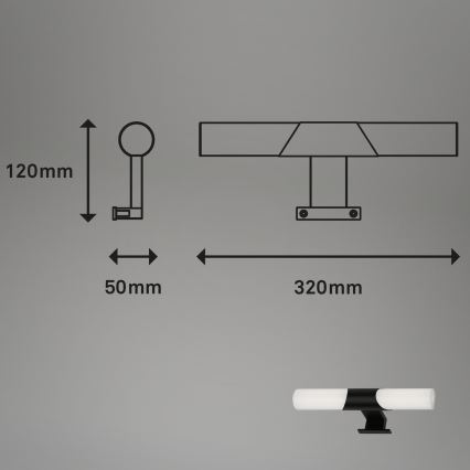 Briloner - LED Φωτιστικό καθρέφτη μπάνιου LED/7W/230V 4000K IP44 32 cm μαύρο