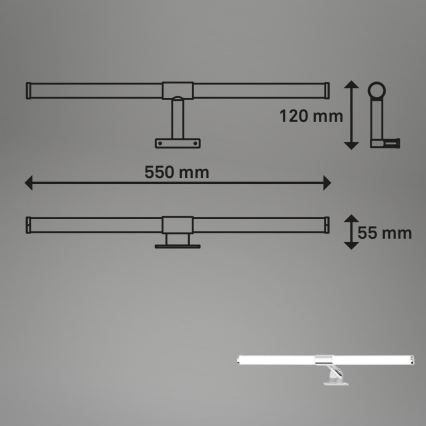 Briloner - LED φωτιστικό καθρέφτη μπάνιου SALA LED/8W/230V 4000K IP44 55 cm