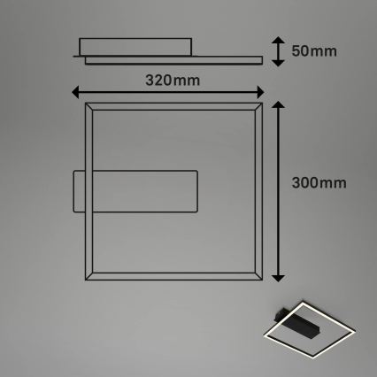 Briloner - LED φωτιστικό οροφής FRAME LED/14W/230V 3000K 30x32 cm μαύρο