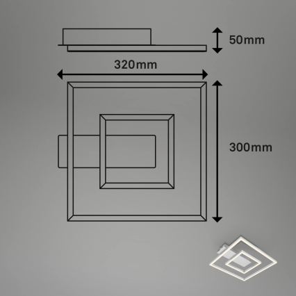Briloner - LED φωτιστικό οροφής FRAME LED/22W/230V 3000K 30x32 cm ματ χρώμιο