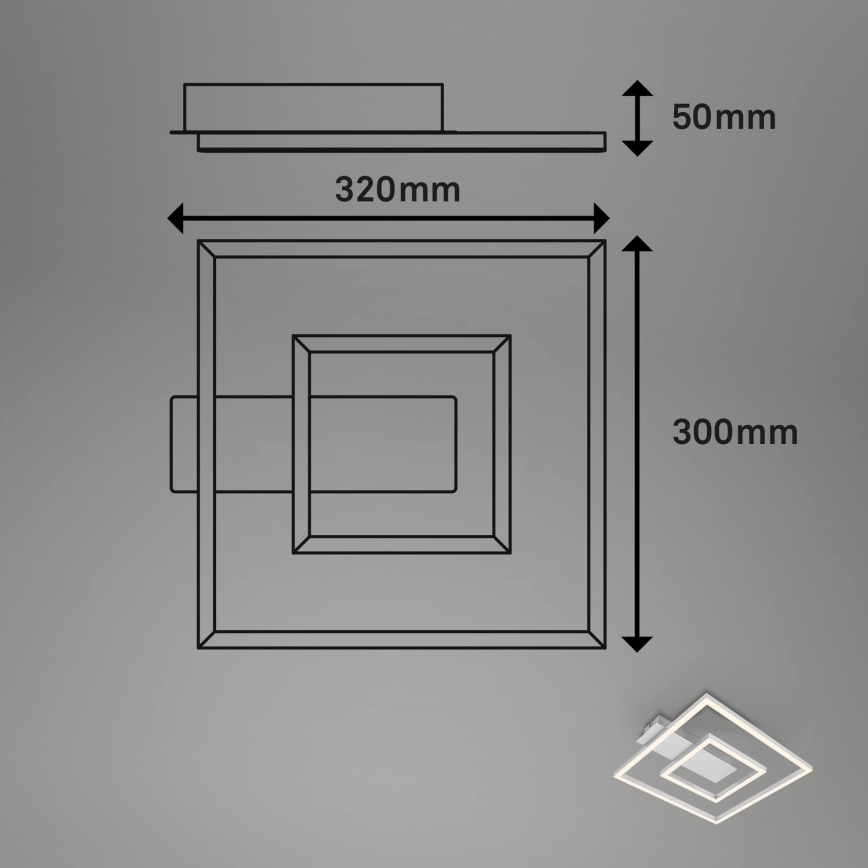 Briloner - LED φωτιστικό οροφής FRAME LED/22W/230V 3000K 30x32 cm ματ χρώμιο