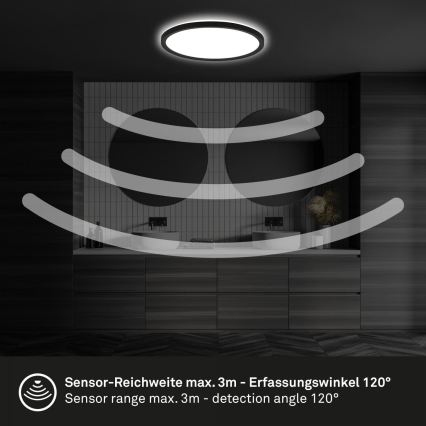 Briloner - LED φωτιστικό οροφής για μπάνιο με αισθητήρα MOVE, LED/18W/230V, IP44, διάμετρος 29 εκ., λευκό