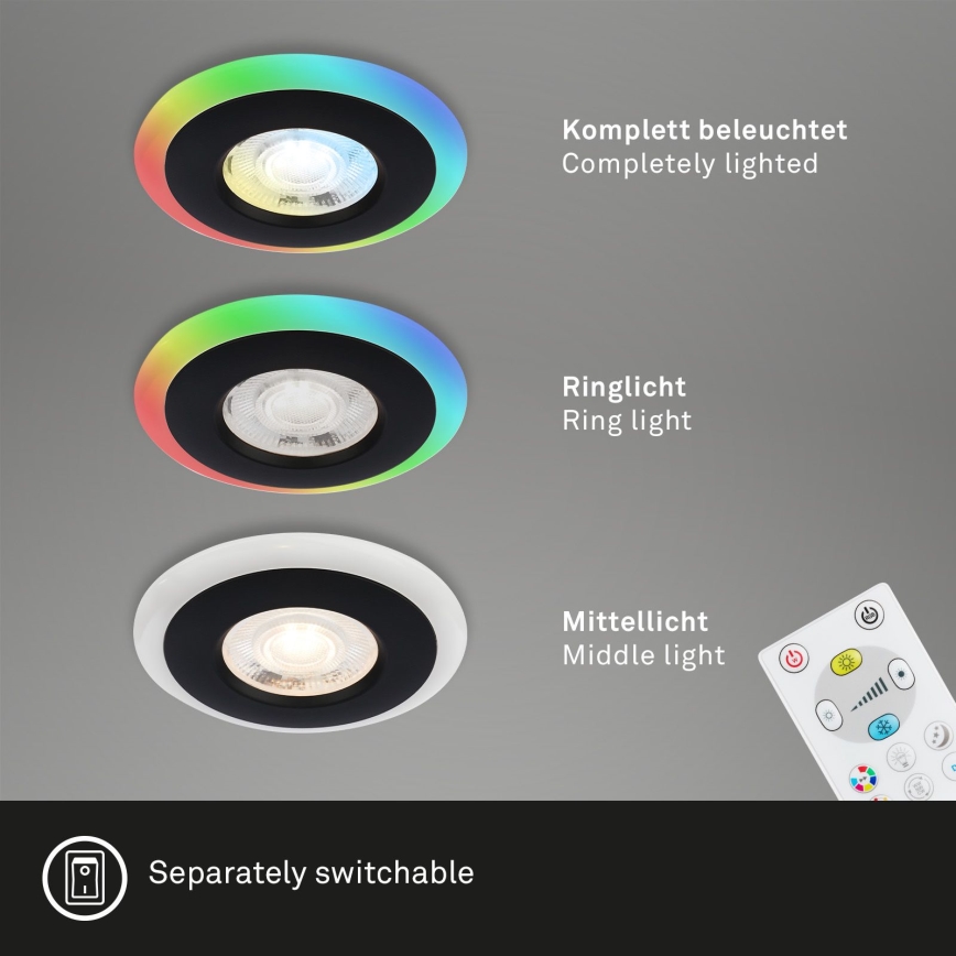 Briloner - ΣΕΤ 3x LED RGBW Κρεμαστό φωτιστικό οροφής μπάνιου dimmimg LED/5W/230V 3000-6500K IP44 + τηλεχειριστήριο