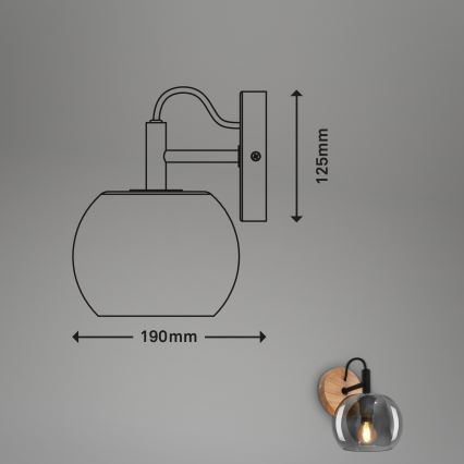 Briloner - Επιτοίχιο φωτιστικό KYRO 1xE14/10W/230V