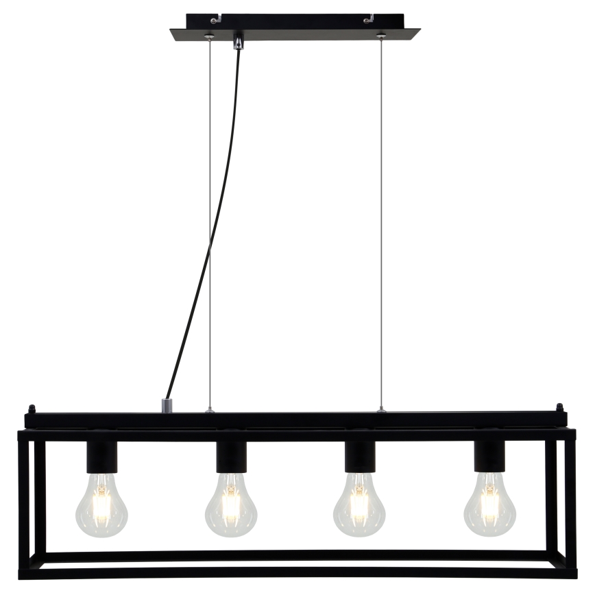 Briloner - Κρεμαστό φωτιστικό οροφής BLACK STEEL 4xE27/40W/230V