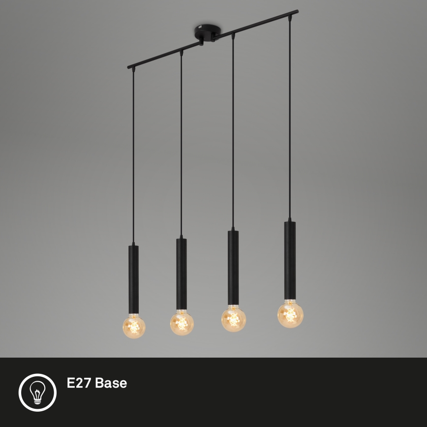 Briloner - Κρεμαστό φωτιστικό οροφής LONGA 4xE27/60W/230V μαύρο
