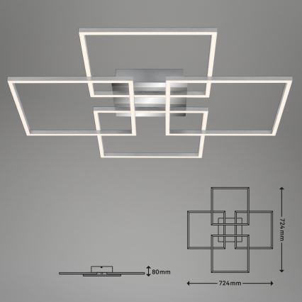 Briloner -  Πλαφονιέρα οροφής ντιμαριζόμενη LED FRAME 4xLED/12W/230V