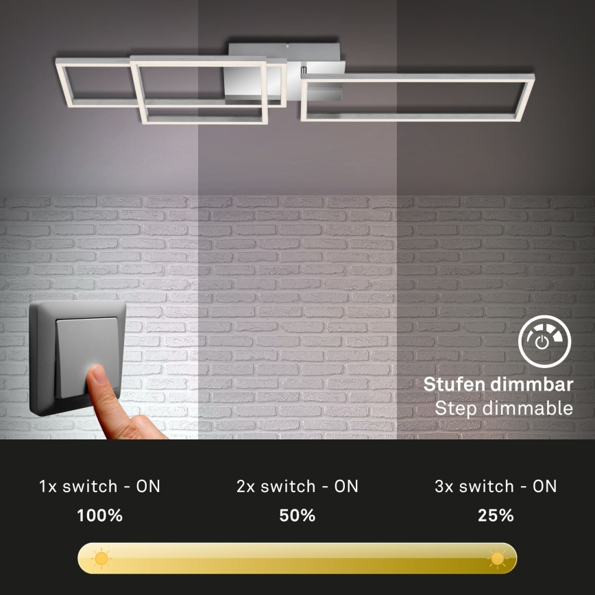 Briloner -  Πλαφονιέρα οροφής ντιμαριζόμενη LED FRAME LED/44W/230V