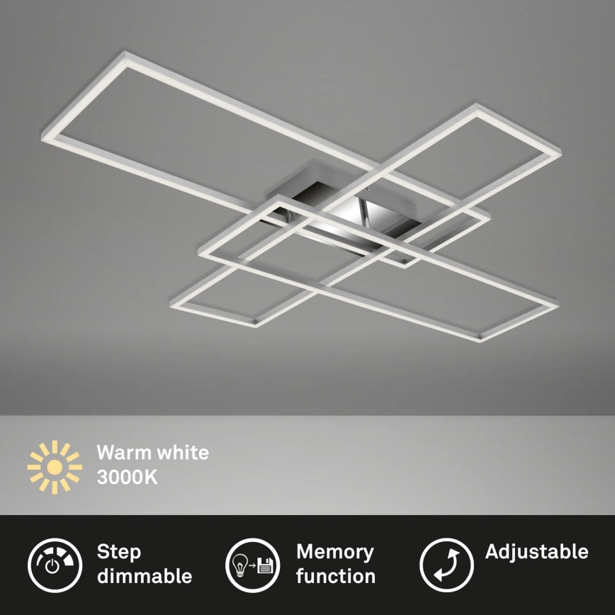 Briloner - Πλαφονιέρα οροφής ντιμαριζόμενη LED FRAME LED/50W/230V