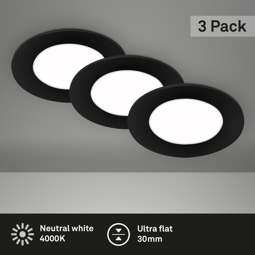 Briloner - ΣΕΤ 3x Κρεμαστό φωτιστικό οροφής μπάνιου LED LED/3W/230V IP23
