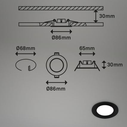 Briloner - ΣΕΤ 3x Κρεμαστό φωτιστικό οροφής μπάνιου LED LED/3W/230V IP23