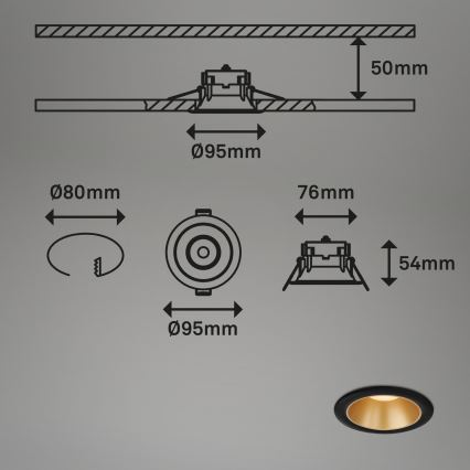 Briloner - ΣΕΤ 3x Κρεμαστό φωτιστικό οροφής μπάνιου LED LED/4,9W/230V IP44