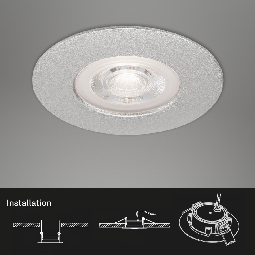 Briloner- ΣΕΤ 3x Κρεμαστό φωτιστικό οροφής μπάνιου LED LED/4,9W/230V IP44 ασήμι