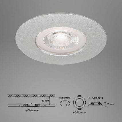 Briloner- ΣΕΤ 3x Κρεμαστό φωτιστικό οροφής μπάνιου LED LED/4,9W/230V IP44 ασήμι