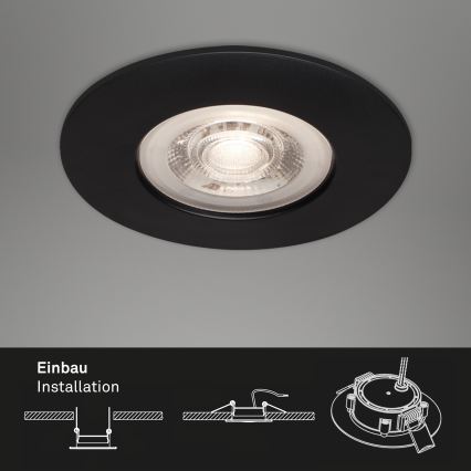 Briloner - ΣΕΤ 3x Κρεμαστό φωτιστικό οροφής μπάνιου LED LED/4,9W/230V IP44 μαύρο