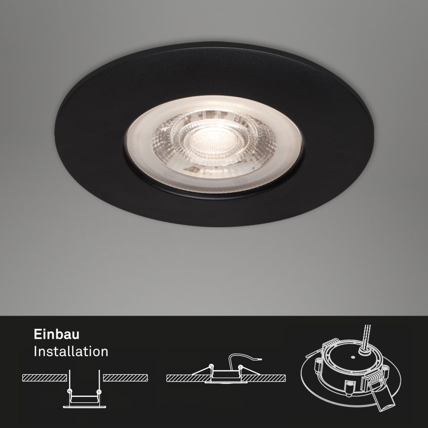 Briloner - ΣΕΤ 3x Κρεμαστό φωτιστικό οροφής μπάνιου LED LED/4,9W/230V IP44 μαύρο