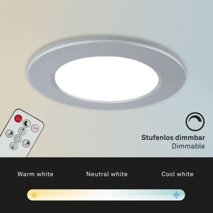 Briloner - ΣΕΤ 3x LED Dimmable χωνευτό φωτιστικό μπάνιου LED/4,8W/230V 3000-6500K IP44 + τηλεχειριστήριο