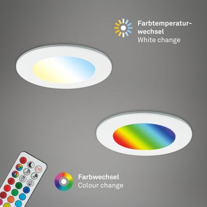 Briloner - ΣΕΤ 3x RGBW LED Dimmable χωνευτό φωτιστικό μπάνιου LED/4,8W/230V 3000-6500K IP65 + τηλεχειριστήριο
