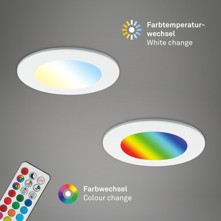 Briloner - ΣΕΤ 3x RGBW LED Dimmable χωνευτό φωτιστικό μπάνιου LED/4,8W/230V 3000-6500K IP65 + τηλεχειριστήριο