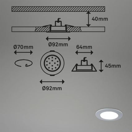 Briloner - ΣΕΤ 3x LED RGBW Κρεμαστό φωτιστικό οροφής μπάνιου dimmimg LED/4,8W/230V 3000-6500K IP65 + τηλεχειριστήριο