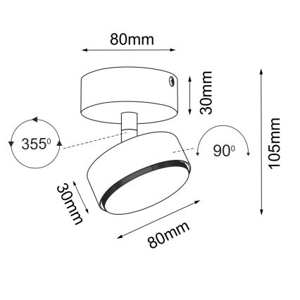 Brosline - Σποτ φωτιστικό 1xGX53/9W/230V μαύρο