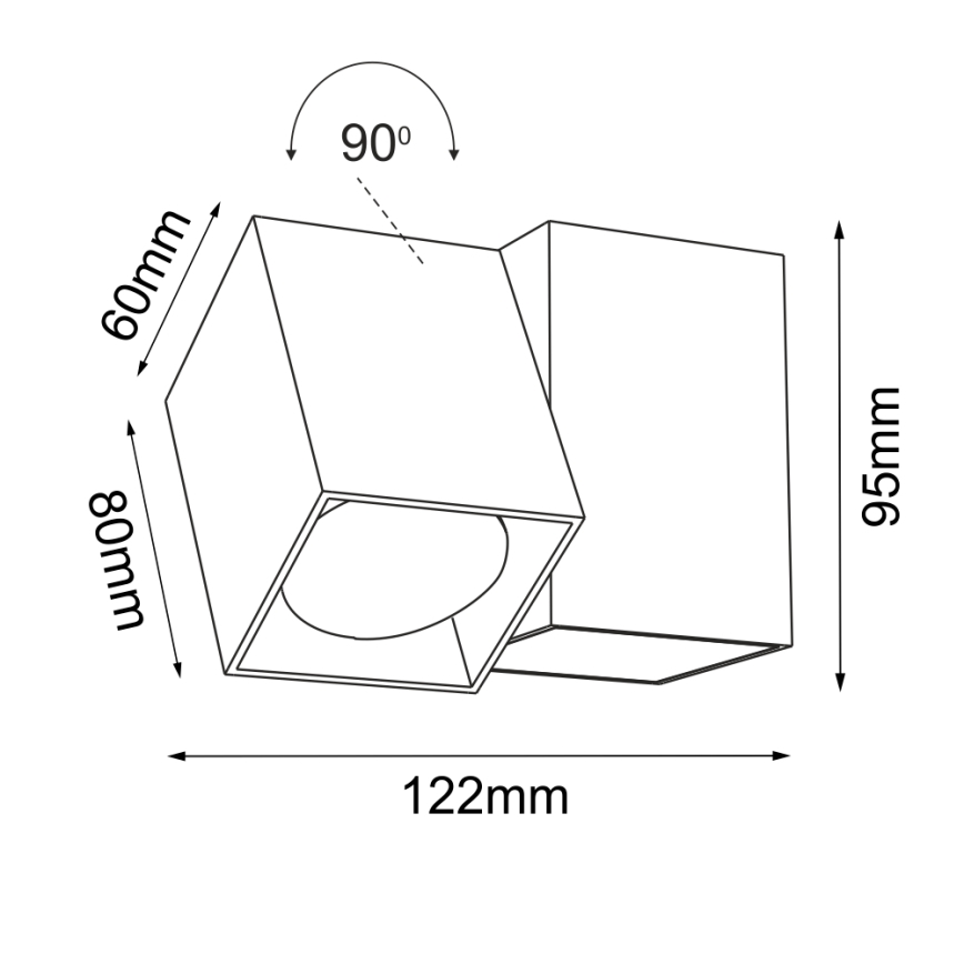 Brosline - Επιτοίχιο φωτιστικό σποτ 1xGU10/10W/230V μαύρο
