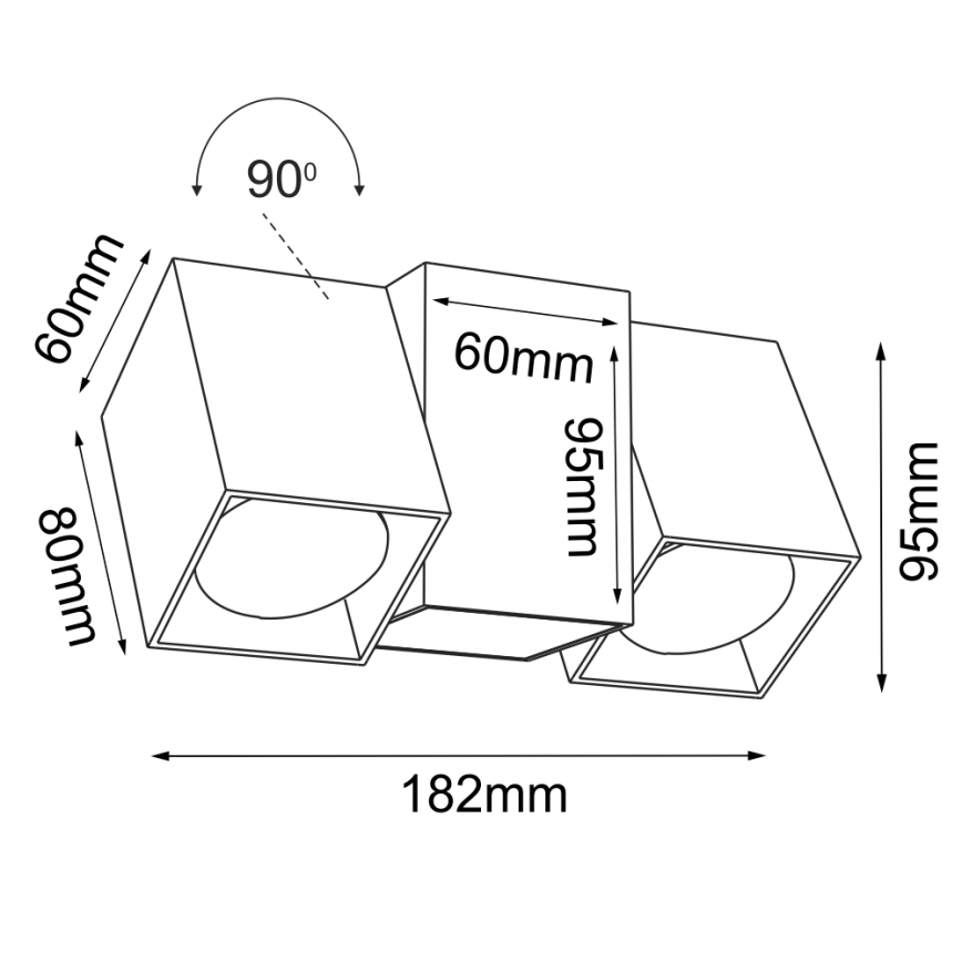 Brosline - Επιτοίχιο σποτ φωτιστικό 2xGU10/10W/230V λευκό