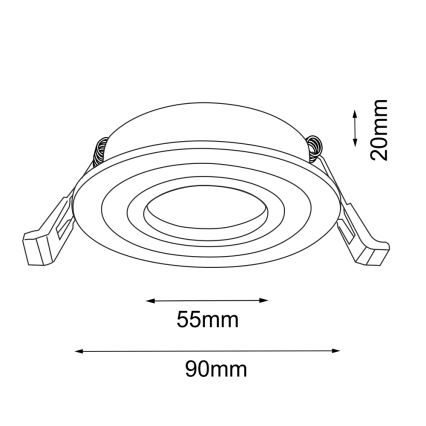 Brosline - Χωνευτό φωτιστικό οροφής 1xGU10/10W/230V λευκό
