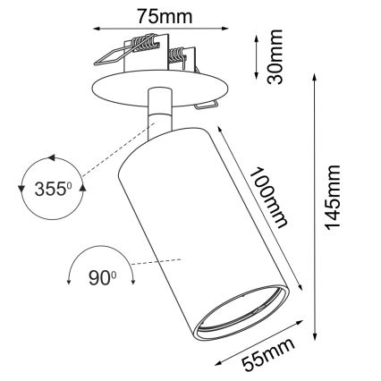 Brosline - Εντοιχισμένο σποτ φωτιστικό 1xGU10/10W/230V λευκό