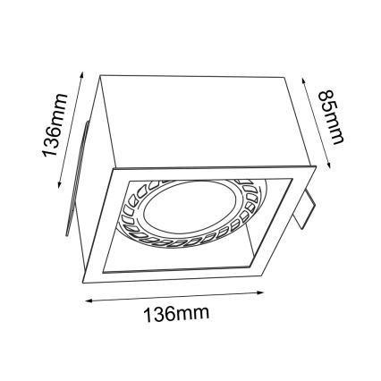 Brosline - Εντοιχισμένο φωτιστικό οροφής 1xGU10/18W/230V μαύρο