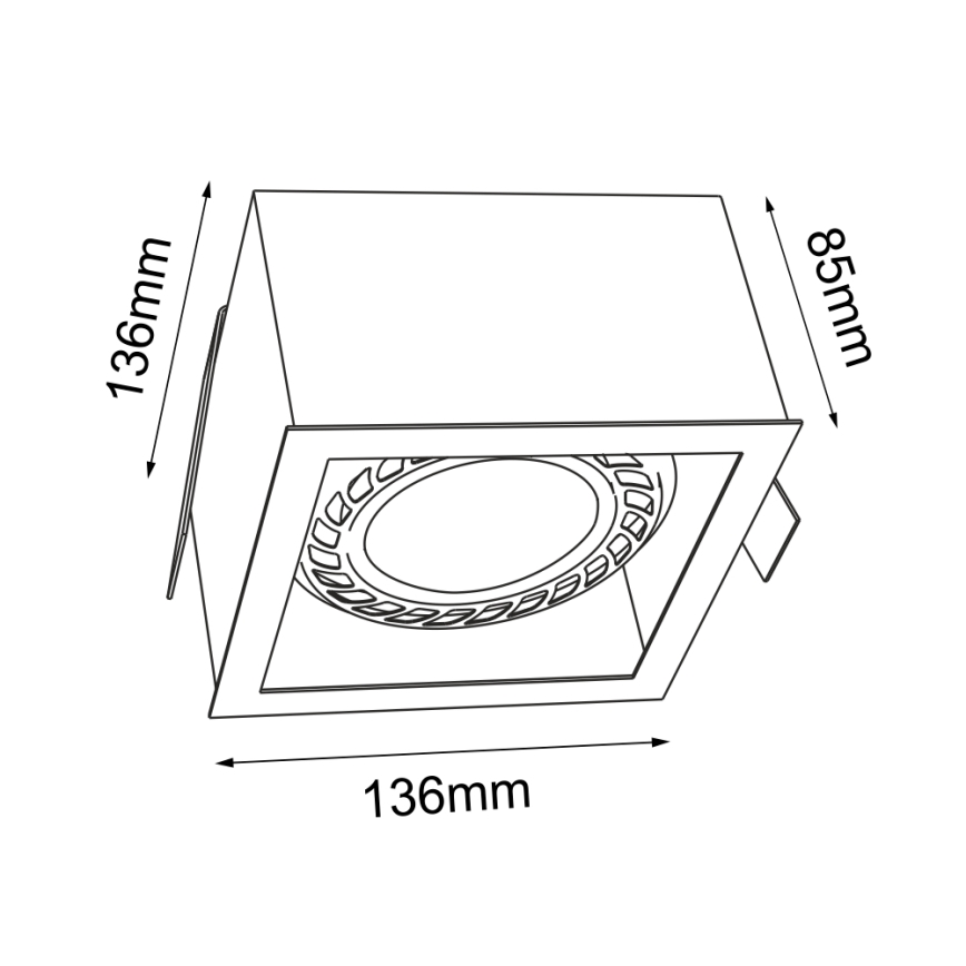Brosline - Εντοιχισμένο φωτιστικό οροφής 1xGU10/18W/230V μαύρο