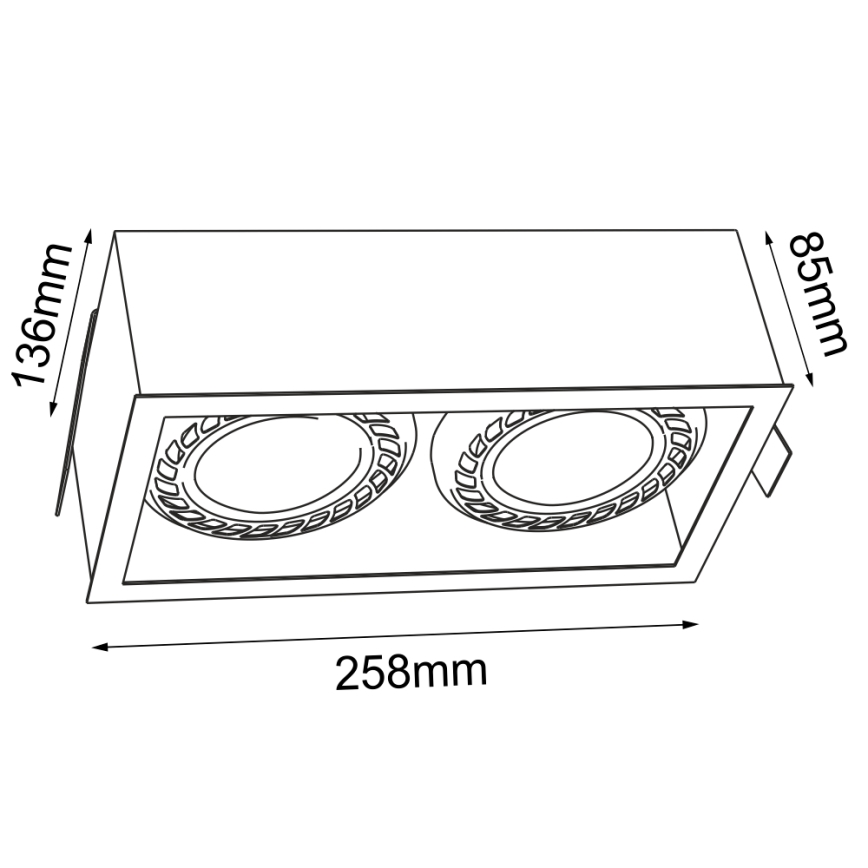Brosline - Εντοιχισμένο φωτιστικό οροφής 2xGU10/18W/230V λευκό