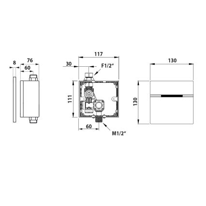 Bruckner - Φλουσόμετρο ουρητηρίου με αισθητήρα 6V DC/4xAA ανοξείδωτο ατσάλι